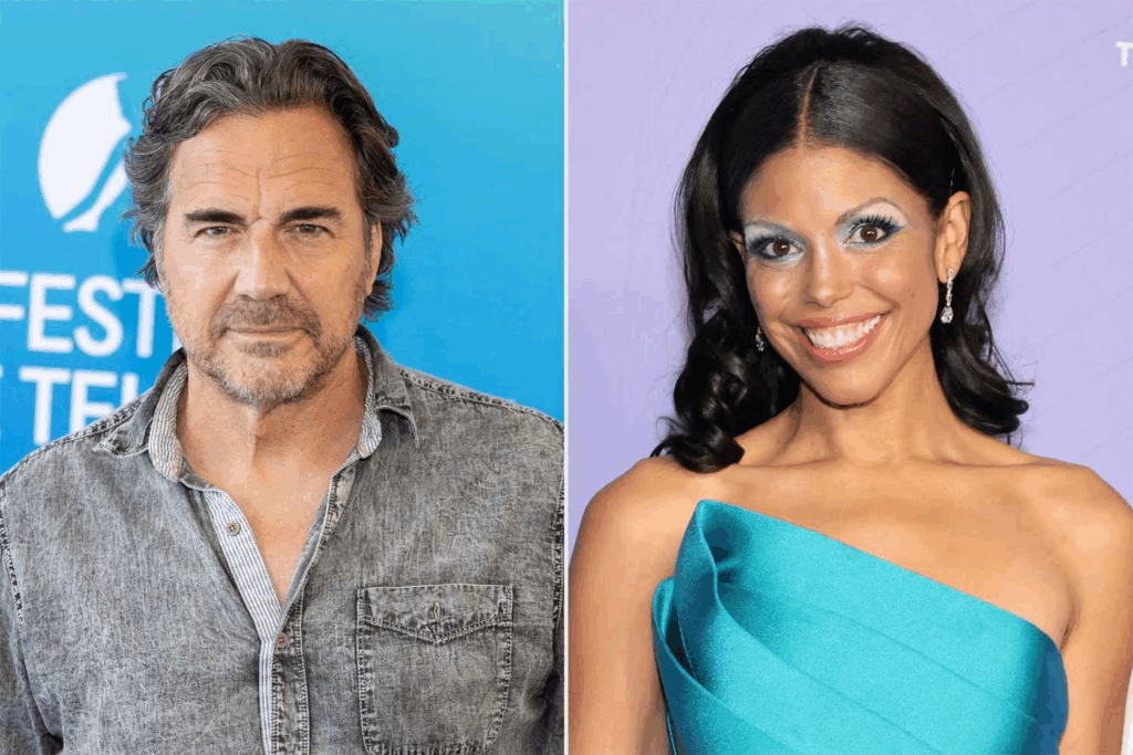 Side-by-side images of Thorsten Kaye at a festival and a woman in a turquoise dress at a formal event, illustrating Thorsten Kaye’s public presence relevant to discussions about his role on B&B